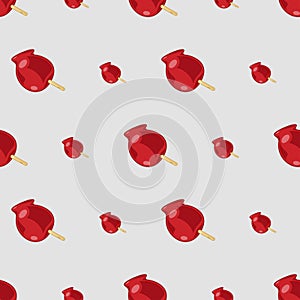 cartoon ringo ame, japanese food seamless pattern on colorful background