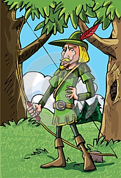 Cartoon Robin Hood in the woods