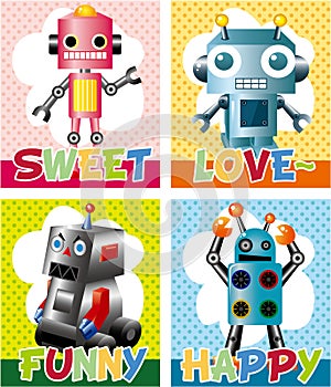 Cartoon robot card