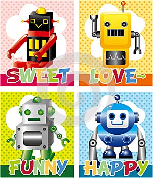 Cartoon robot card