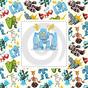 Cartoon robot card