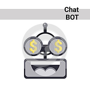 Cartoon Robot Face Smiling Cute Emotion Rich Chat Bot Icon