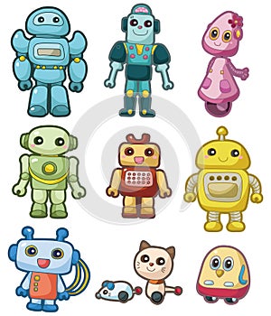 Cartoon robot icon set