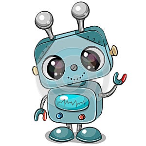 Cartoon Robot isolated on a white background