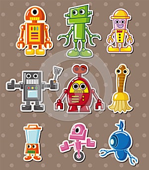 Cartoon robot stickers