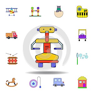 cartoon robot toy colored icon. set of children toys illustration icons. signs, symbols can be used for web, logo, mobile app, UI