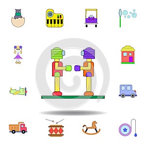 cartoon robot toy colored icon. set of children toys illustration icons. signs, symbols can be used for web, logo, mobile app, UI