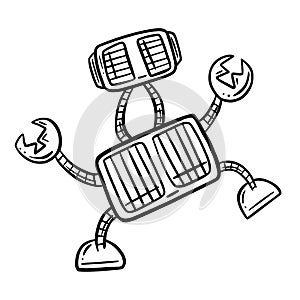 Cartoon Robot Vector Image Funny Character