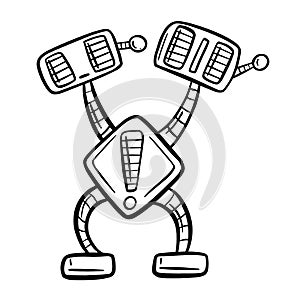 Cartoon Robot Vector Image Funny Character