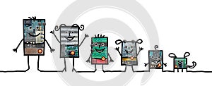 Cartoon robots - Family