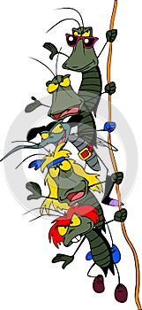 Cartoon Rock Group of Bugs