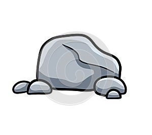 Cartoon Rock and Pebbles