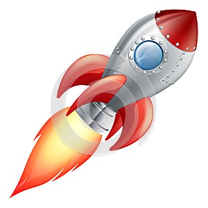 Cartoon rocket space ship photo