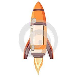 Cartoon rocket space ship take off