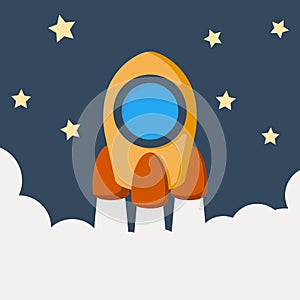 Cartoon rocket space ship