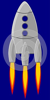 Cartoon rocket space ship