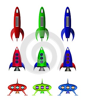 Cartoon rockets. photo