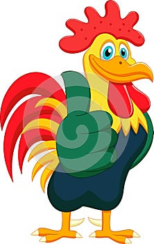 Cartoon rooster giving thumbs up