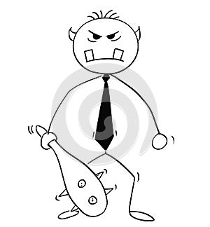 Cartoon of Rude Ogre Businessman