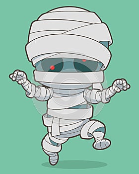 Cartoon running mummy