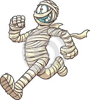 Cartoon running mummy