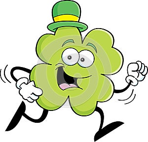 Cartoon running shamrock