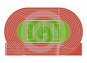 Cartoon Running Track Stadium. Vector