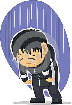 Cartoon of Sad Boy