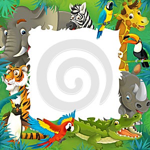 Cartoon safari - jungle - frame
