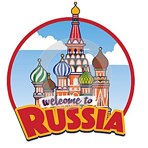 Cartoon saint basil cathedral russia landmark