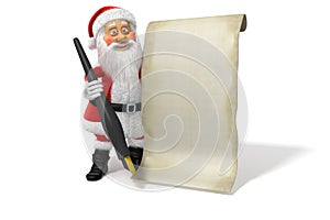 Cartoon Santa Claus Blank List Page