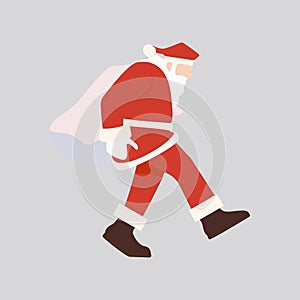 cartoon santa claus carrying a sack of gift