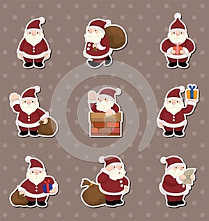 Cartoon santa claus Christmas stickers