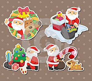 Cartoon santa claus Christmas stickers