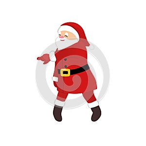 Cartoon Santa Claus disco dancer, quirky comic animation character.