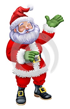 Cartoon Santa Claus Father Christmas Pointing