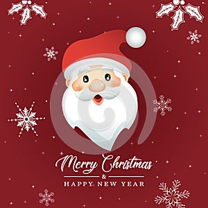 Cartoon Santa Claus Head, Cristmas card