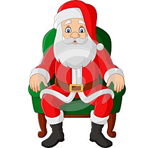 Cartoon Santa Claus sitting in chair