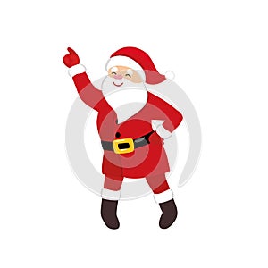 Cartoon Santa disco dancer, quirky comic animation character, isolated vector.