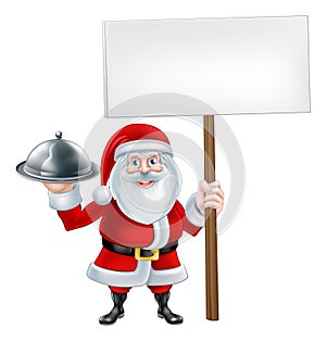 Cartoon Santa Platter Sign