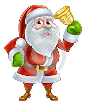 Cartoon Santa Ringing Bell