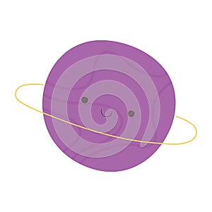 Cartoon saturn planet space isolated icon design white background