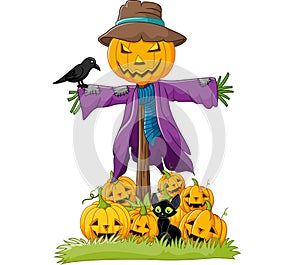 Cartoon scarecrow character