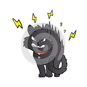 Cartoon scared black cat