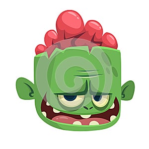 Cartoon scary zombie. Halloween vector illustration