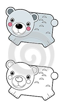 Cartoon scene with bear on white background sketchbook - illustration