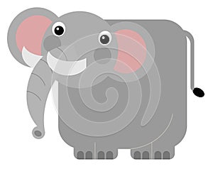 cartoon scene with big elephant isolated illustration for children