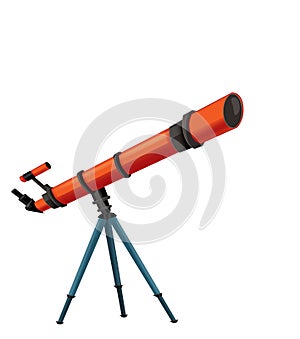 cartoon scene with colorful telescope equipement isolated illustration for children