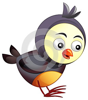 cartoon scene with funny looking bird robin sparrow farm animal theme isolated background illustration for children