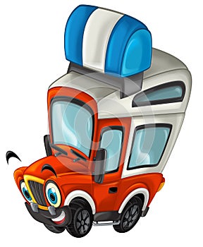 Cartoon scene off road heavy truck fireman car illustration